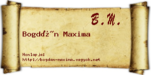 Bogdán Maxima névjegykártya